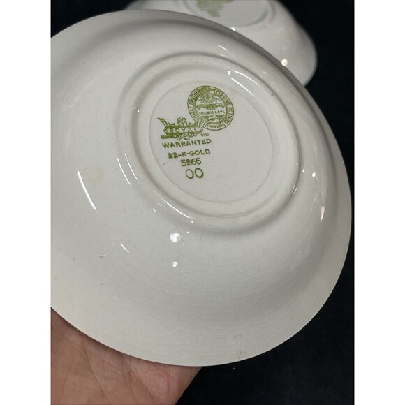 VTG 4 Royal National Brotherhood Operative Potters 22k Gold Berry Bowls #5265 - Picture 12 of 15